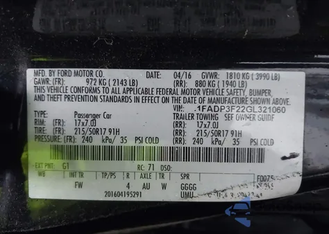 2016 Ford Focus Se из США, поврежденный, VIN 1FADP3F22GL321060